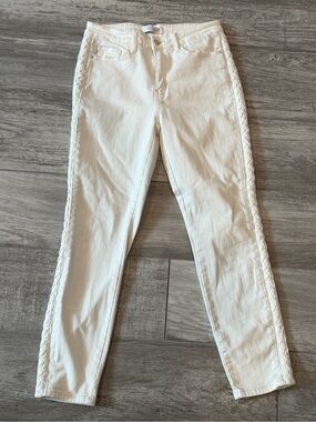 Judy Blue White Braided Side Detail Skinny Jean Women’s 11/30 Stretch